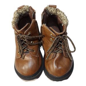 Wonder Nation Sweater Lined Moto Casual Brown Boots‎ Toddler Shoes Size 4
